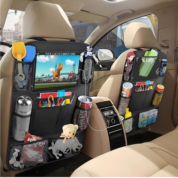 Brand New Set of Two Car Backseat Organizers Tablet Holder Storage Pockets Kids - Picture 2 of 11